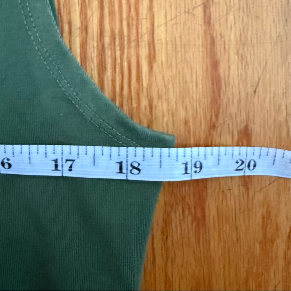 J Crew Mock Neck Tank in Olive Green Large Bodycon - Picture 4 of 5